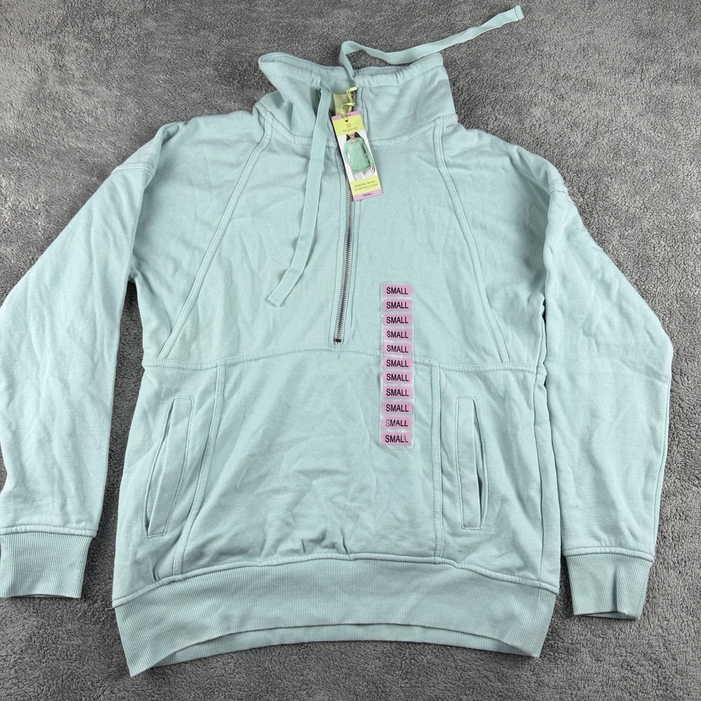 Tangerine 1/4‎ Zip Pullover Womens Small Green Long Sleeve